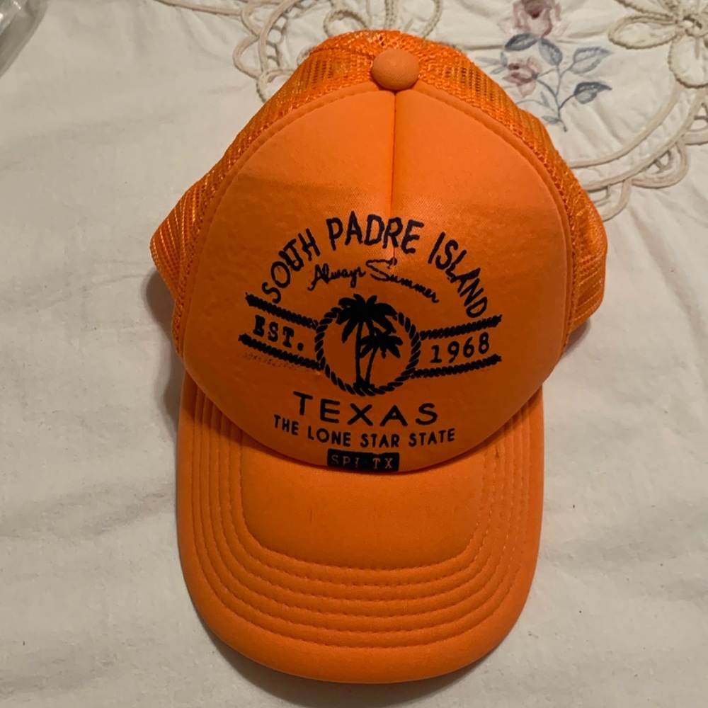 South Padre Island Orange Mesh Cap Snap Adjustable Cap in New condition